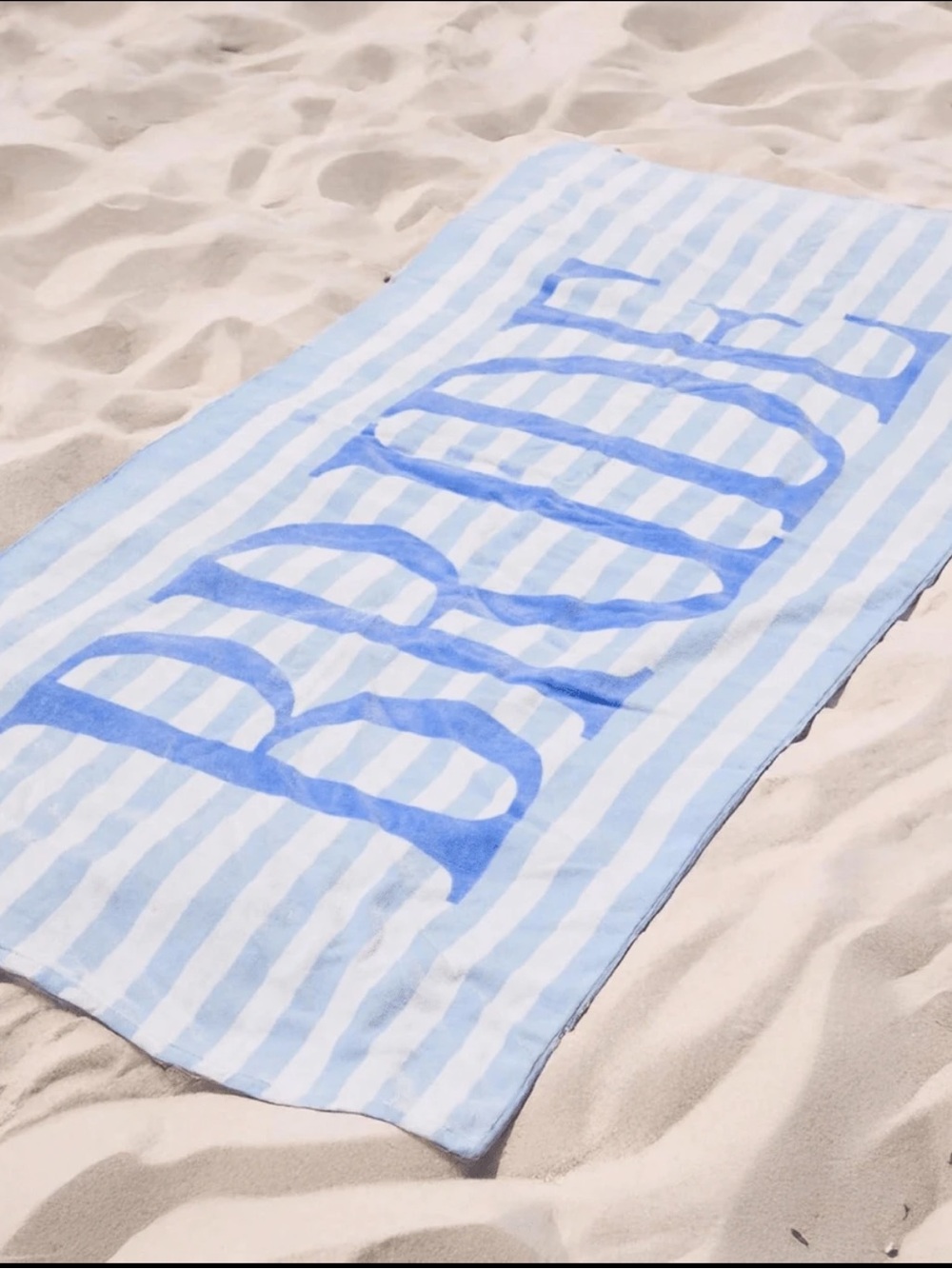Blue Striped Bride Beach Towel